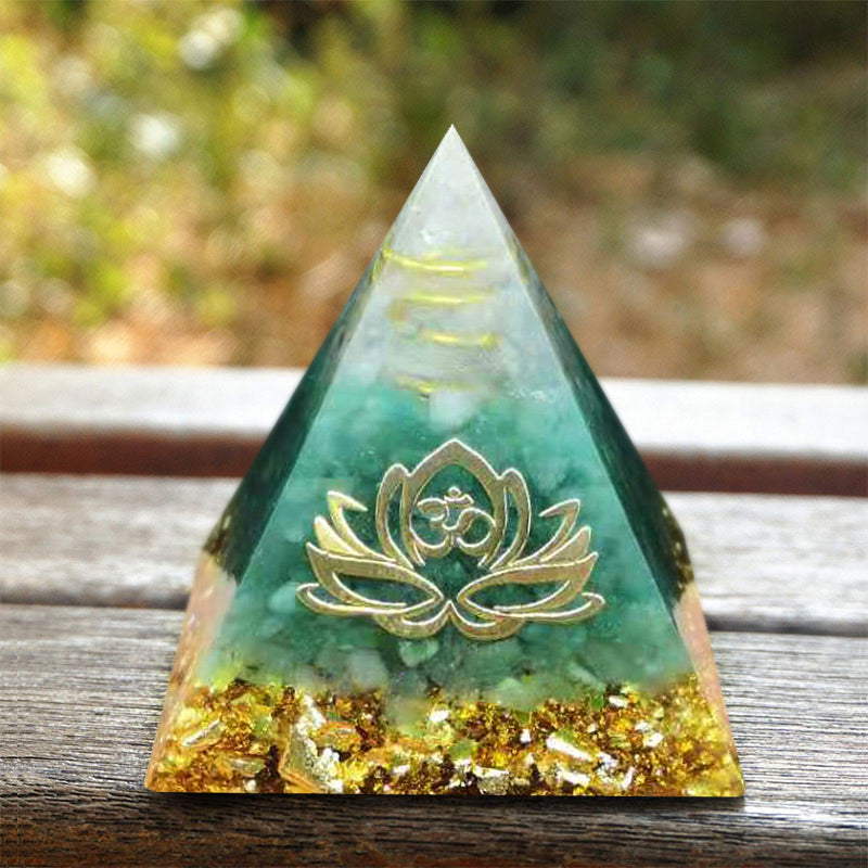 Olivenorma Green Aventurine Lotussy Orgone Pyramid - image 1