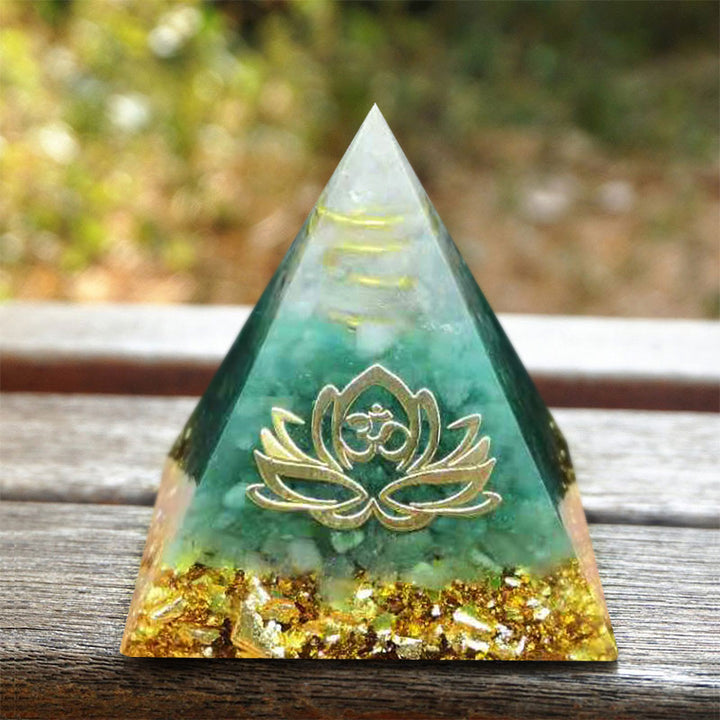 Olivenorma Green Aventurine Lotussy Orgone Pyramid - image 1