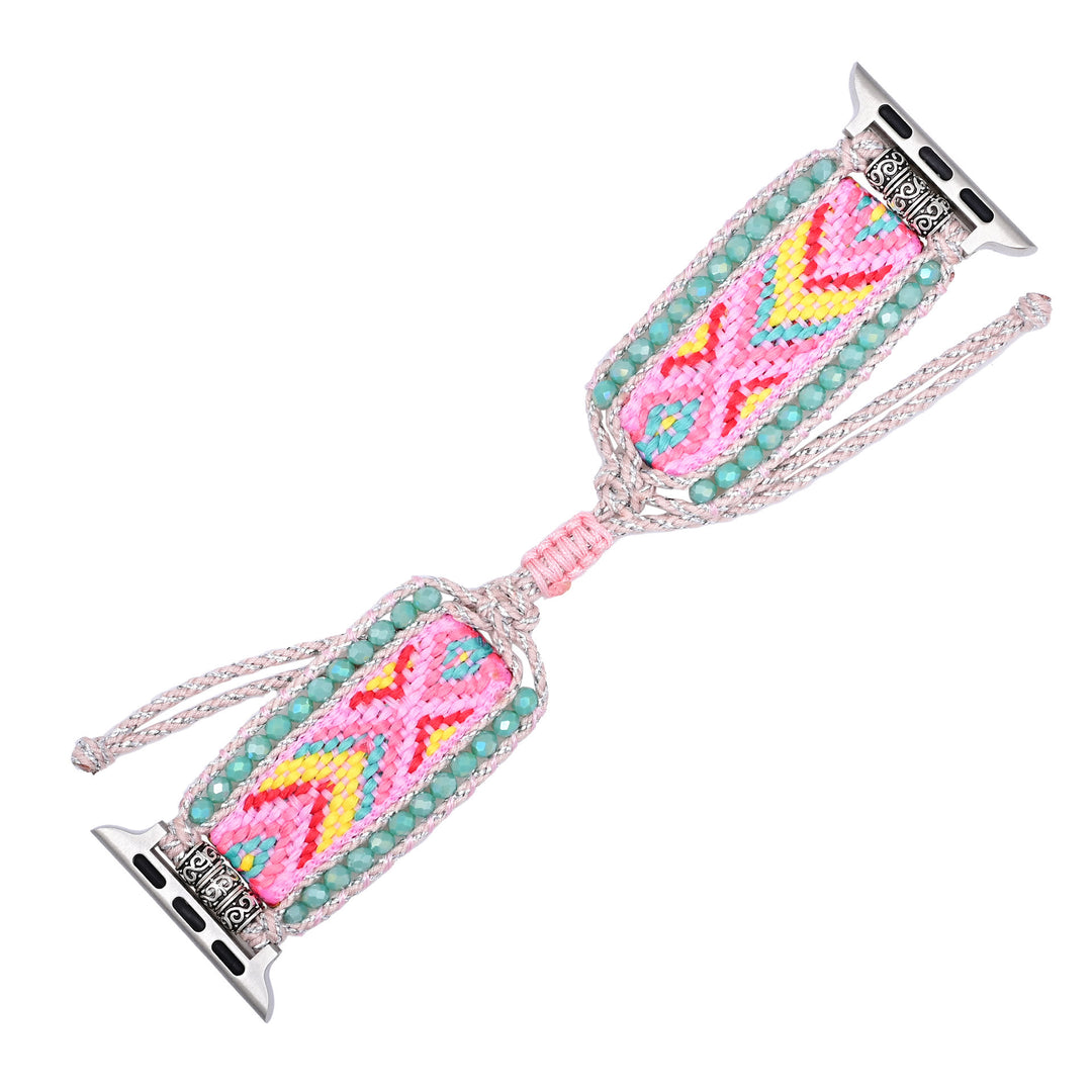 Olivenorma Amazonite Pink Nylon Braided Apple Watch Strap - image 5