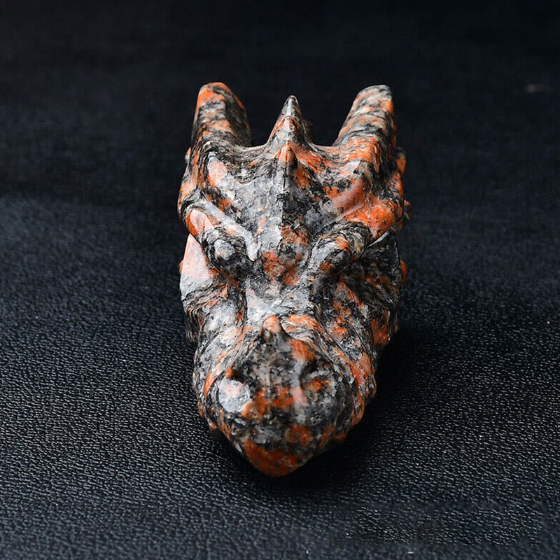 Olivenorma 3.2 Inch Dragon Head Skull Gemstone Decoration - image 1