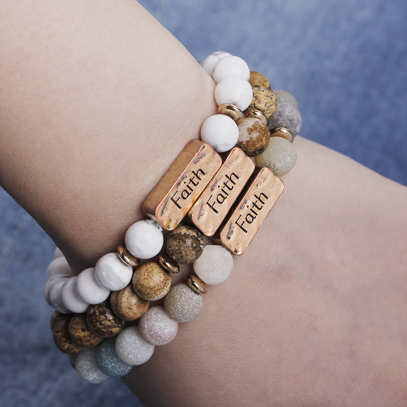 Olivenorma Natural Gemstone Active Faith Engraving Bracelet - image 0