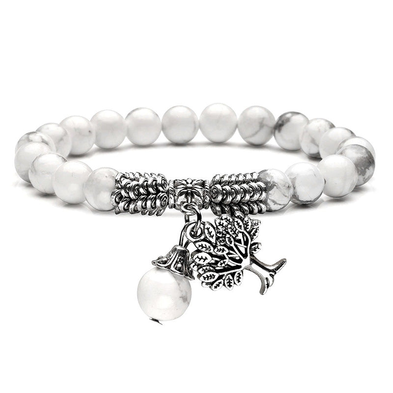 Natural Crystal Tree Of Life Bracelet - White Agate - image 27
