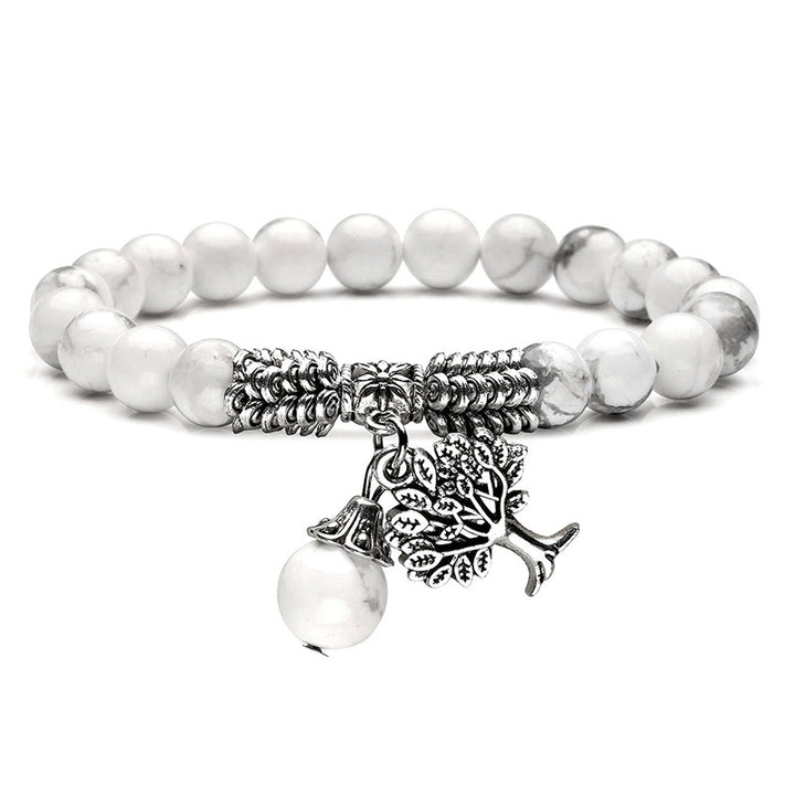 Natural Crystal Tree Of Life Bracelet - White Agate - image 27