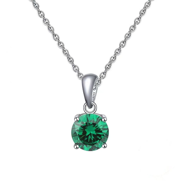 Olivenorma Multicolor Zircon Gemstone Four Claw Pendant Necklace - Emerald Zirconia - image 7