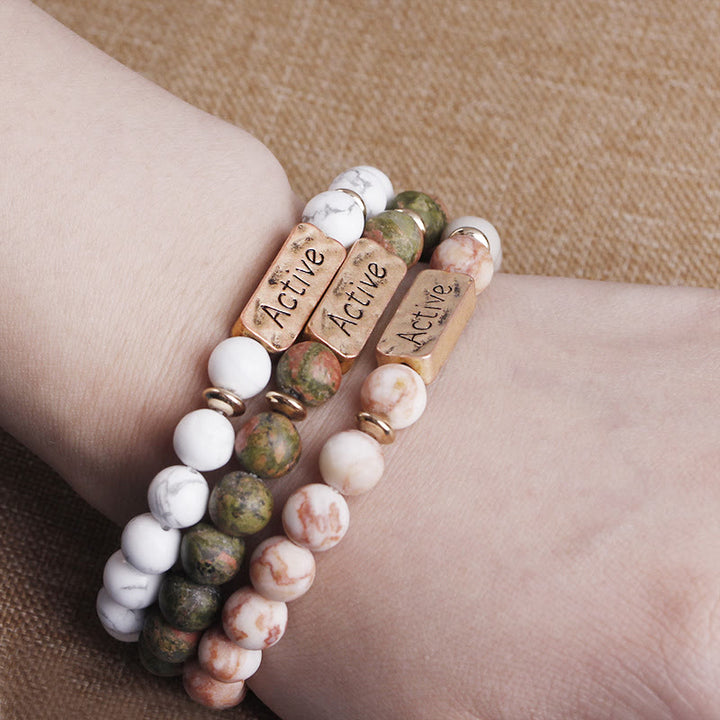 Olivenorma Natural Gemstone Active Faith Engraving Bracelet - image 10