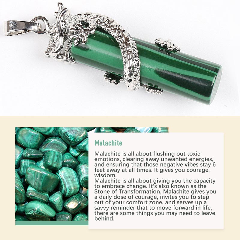 Olivenorma Crystal Natural Stone Exquisite Pendant - Malachite - image 6