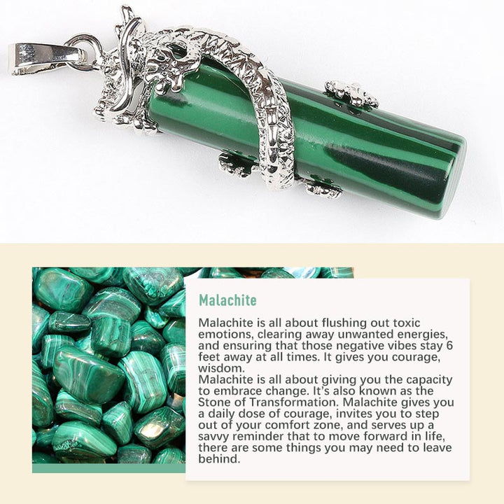 Olivenorma Crystal Natural Stone Exquisite Pendant - Malachite - image 6