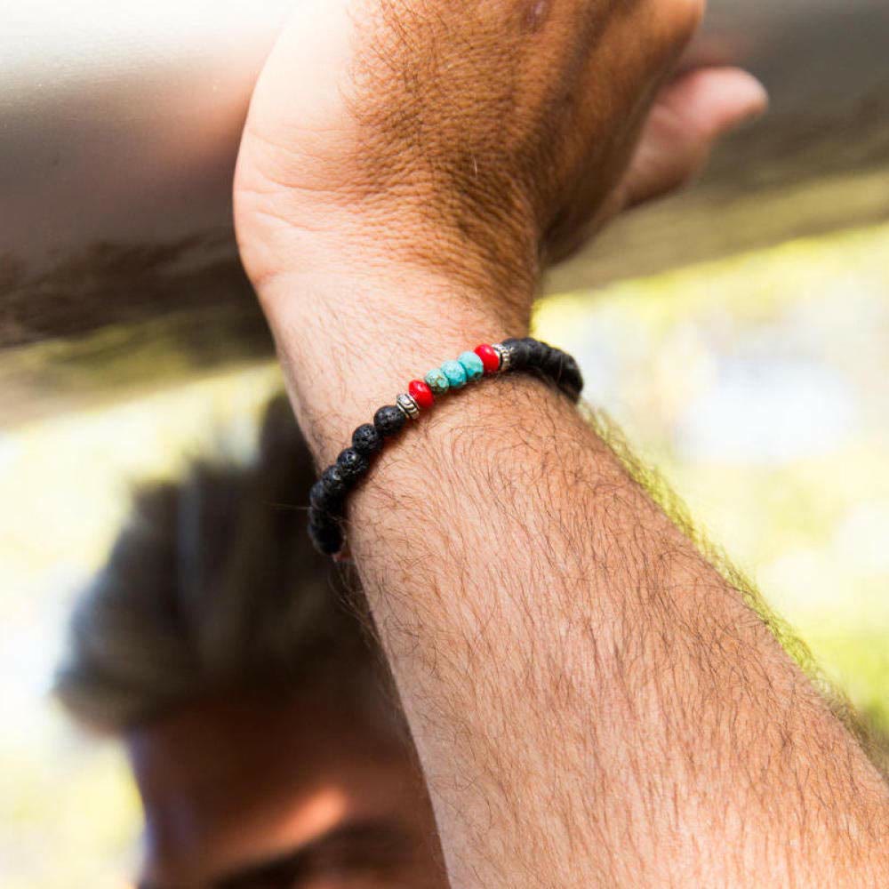 Olivenorma Men's Colorful Stone Beaded Braided Bracelet - image 3
