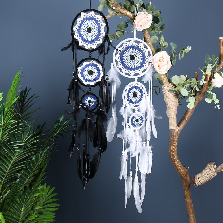 Olivenorma Evil Eye Three Circle Black White Dream Catcher - image 0