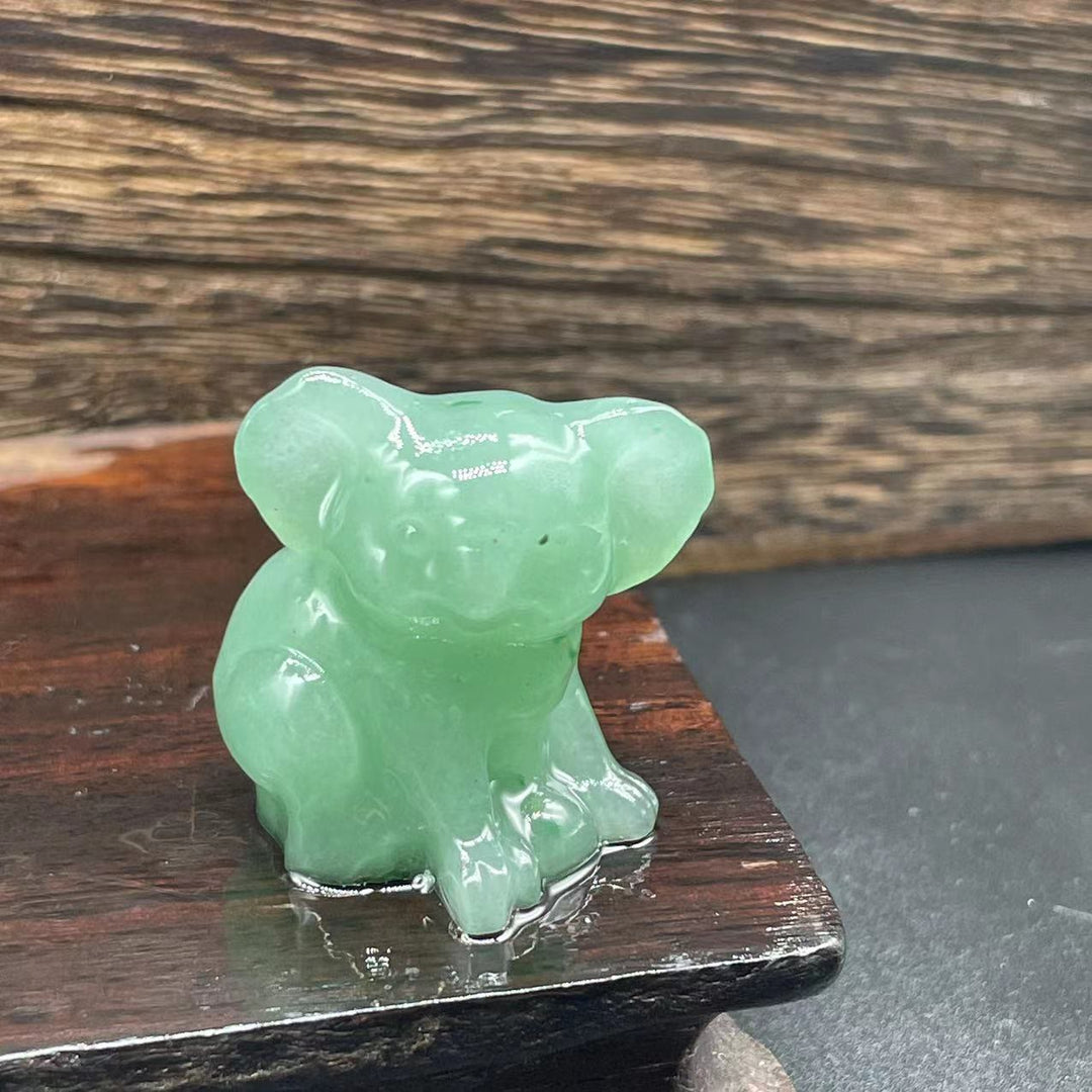 Olivenorma 1.2 Inches Carved Cute Koala Figurine Gemstone Decoration - Green Aventurine - image 34