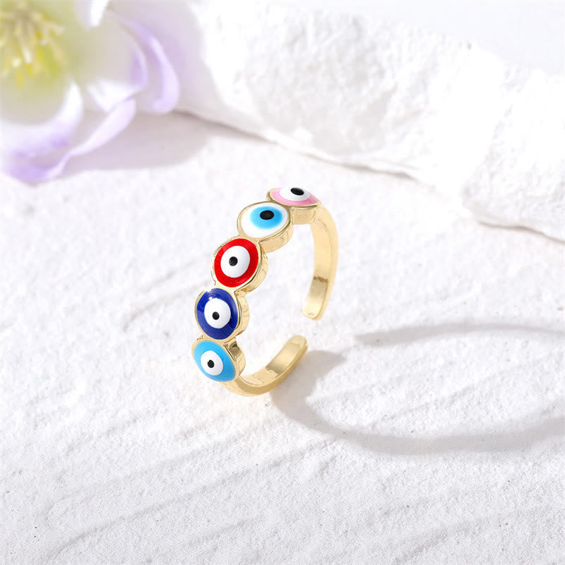 Olivenorma Epoxy Resin Evil Eye Adjustable Ring - Color - image 5
