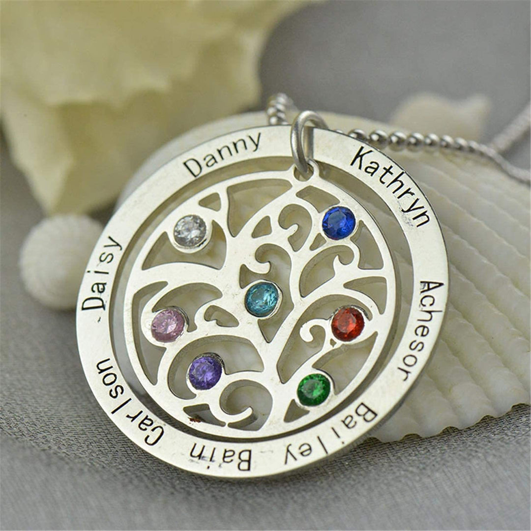 Olivenorma Tree of Life Birthstone Name Engraving Necklace - image 6