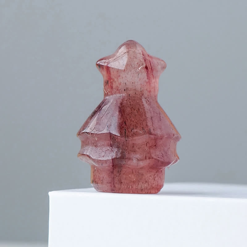 Olivenorma Natural Crystal Christmas Tree Decoration - Strawberry Quartz - image 3