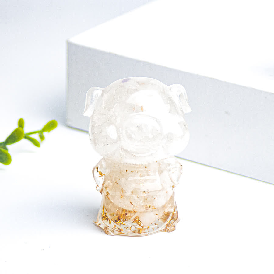 Olivenorma Piggy Lucky Gemstone Decoration - Clear Crystal - image 7
