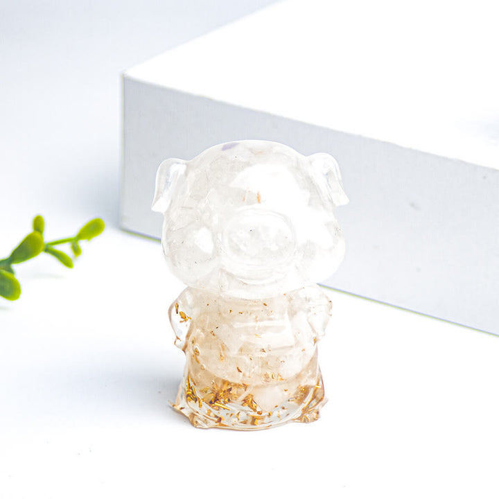 Olivenorma Piggy Lucky Gemstone Decoration - Clear Crystal - image 7