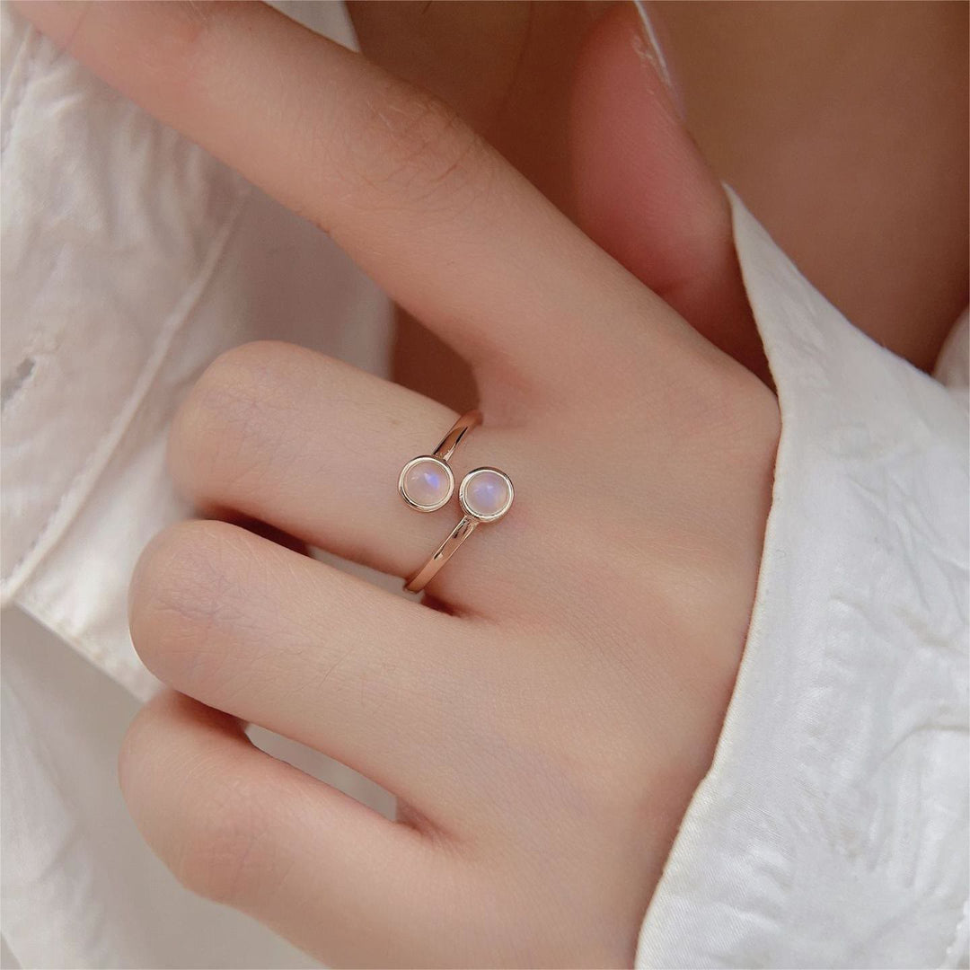 Olivenorma Moonstone S925 Open Adjustable Ring - image 2