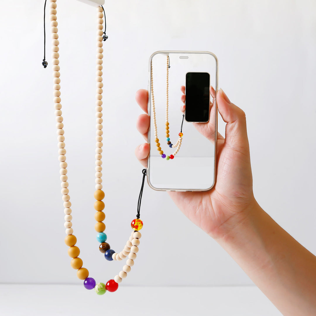 Olivenorma Natural Crystal Wooden Beads Phone Strap - image 5