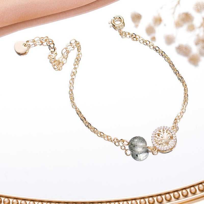 Olivenorma Green Strawberry Rutilated Quartz Tree of Life Bracelet Set - Green Rutilated Quartz Tree of Life - image 5