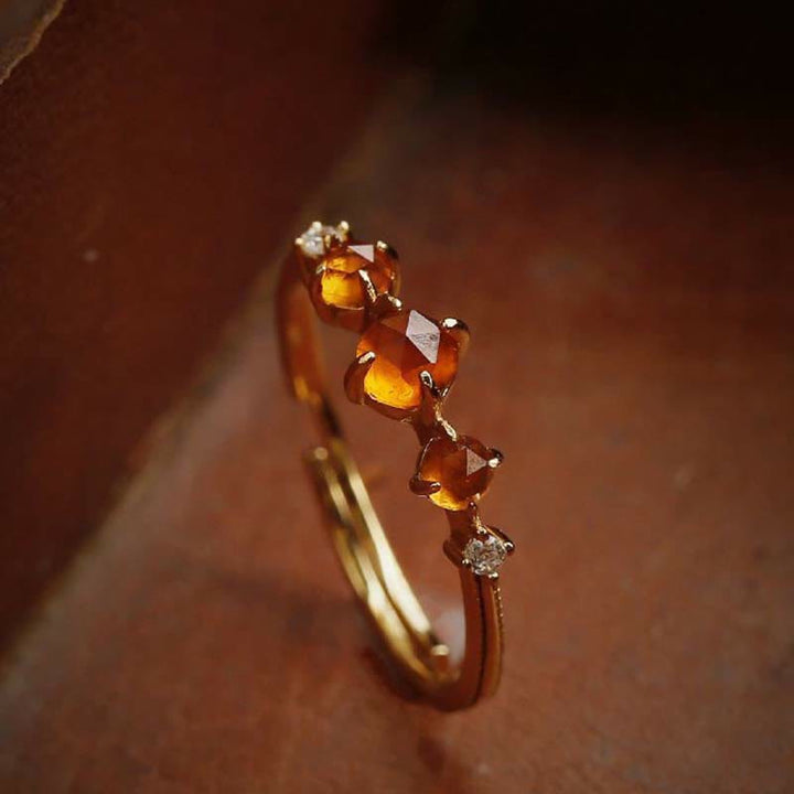 Olivenorma Adjustable Orange Garnet Ring - image 3