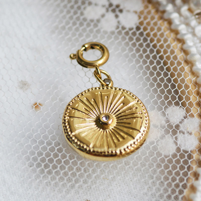 Olivenorma Geometric Round Or Water Drop Crystal Gold Pendant Necklace - Round & White Zircon - Necklace #5 - image 8