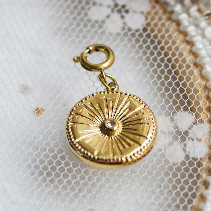 Olivenorma Geometric Round Or Water Drop Crystal Gold Pendant Necklace - Round & White Zircon - Necklace #5 - image 8