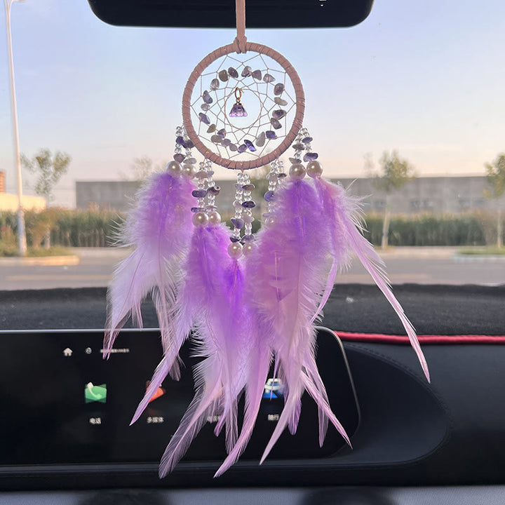 Olivenorma Car View Mirror Hanging Handwoven Dream Catcher - Amethyst - image 13