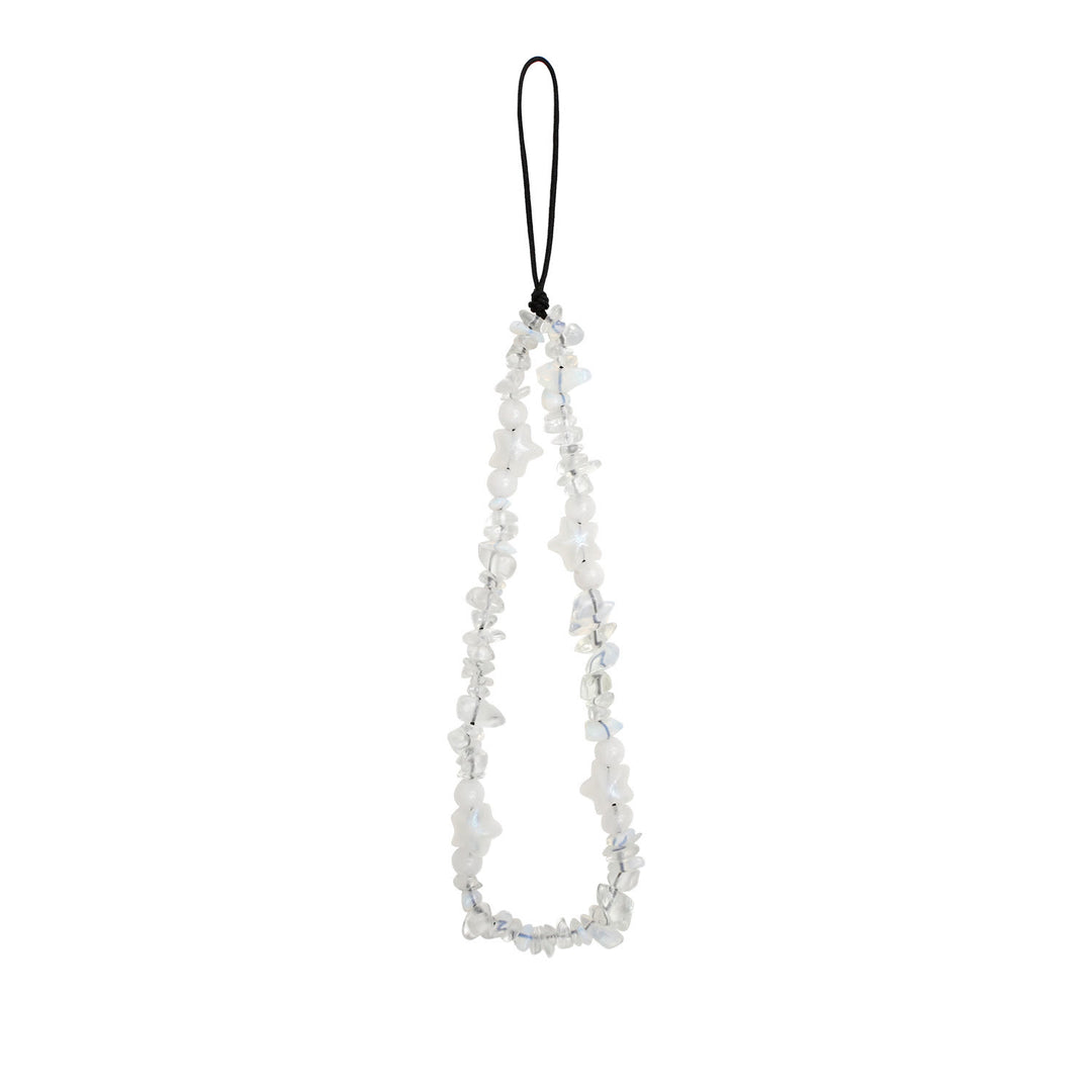 Olivenorma Handmade Crushed Stone Pearl Pentagram Beading Phone Strap - Clear Crystal - image 1