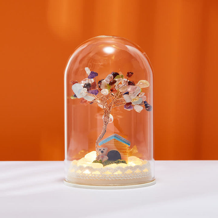 Olivenorma Natural Crystal Glass Cover Feng Shui Tree Decoration - Colourful Crystals#1 - image 37