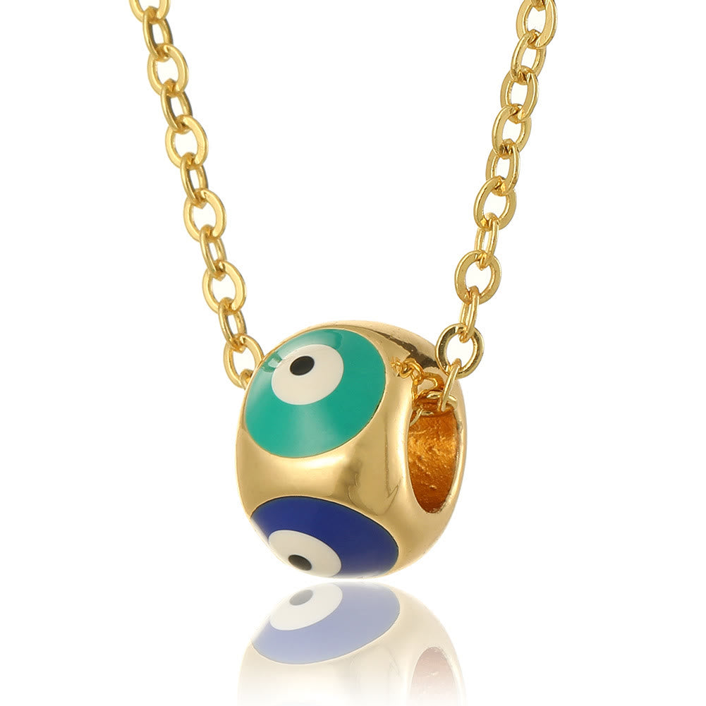 Olivenorma Oil Dripping Round Evil Eye Pendant Necklace - Colorful - image 4