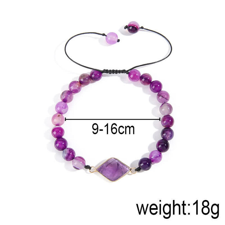 Olivenorma Amethyst Rhombus Pendant Beads Bracelet  - image 4