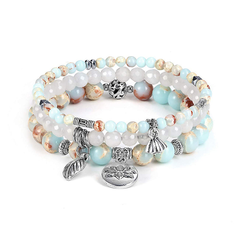Lotus Emperor Stone 3 - Piece Bracelet - Emperor Stone&Clear Crystal - image 0