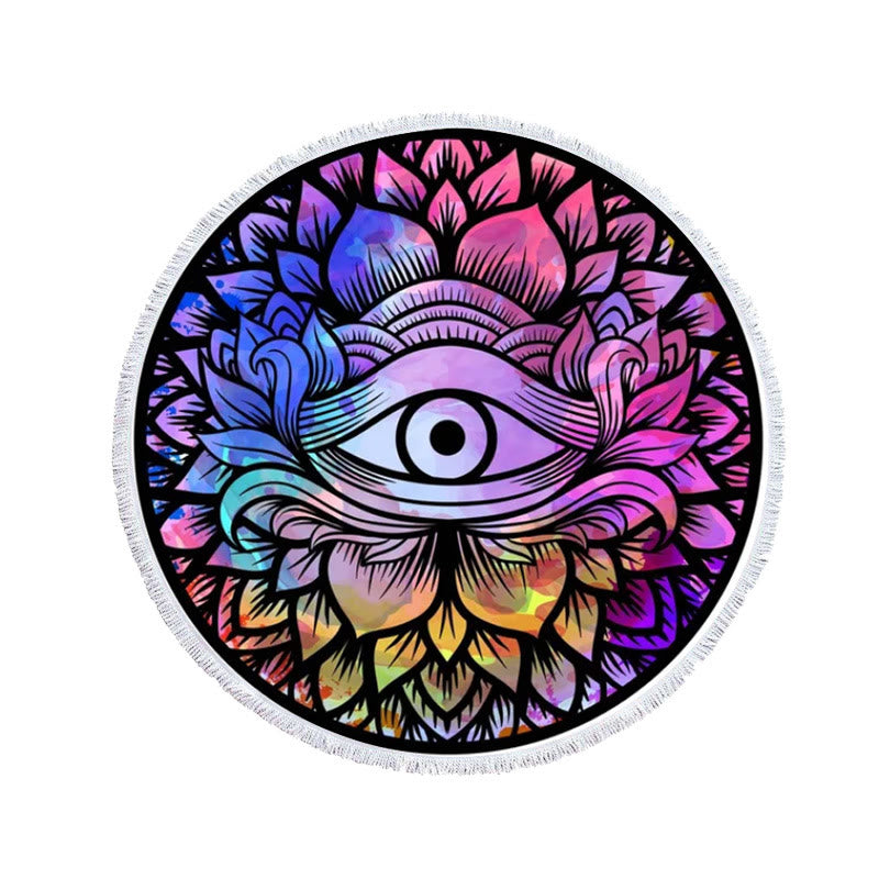 Olivenorma Evil Eye Hamsa Round Beach Towel Tapestry - image 2