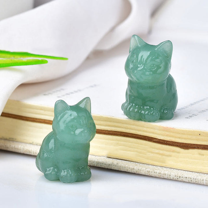 Olivenorma Crystal Kitten Stone Carving Crafts Gemstone Decoration - image 1