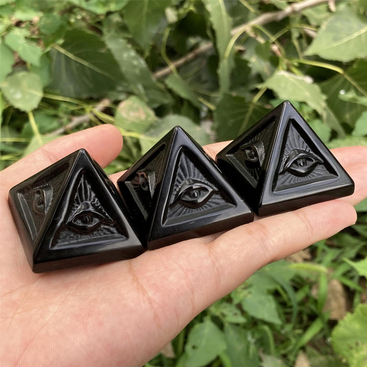 Olivenorma Obsidian Orgone Pyramid Gemstone Decoration - image 3