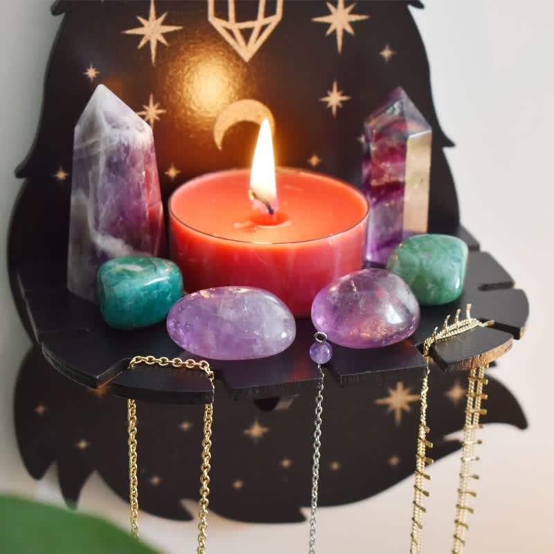  Olivenorma Celestial Wolf Altar Crystal Shelf - image 1