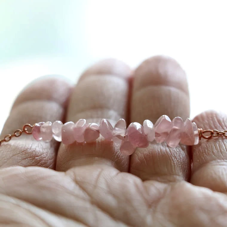 Olivenorma Natural Rose Quartz Gravel Necklace - image 4