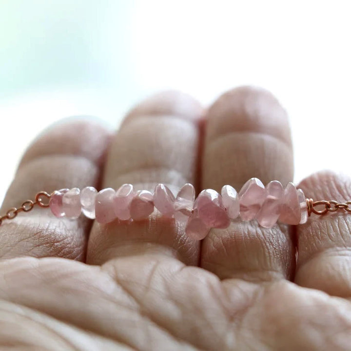 Olivenorma Natural Rose Quartz Gravel Necklace - image 4