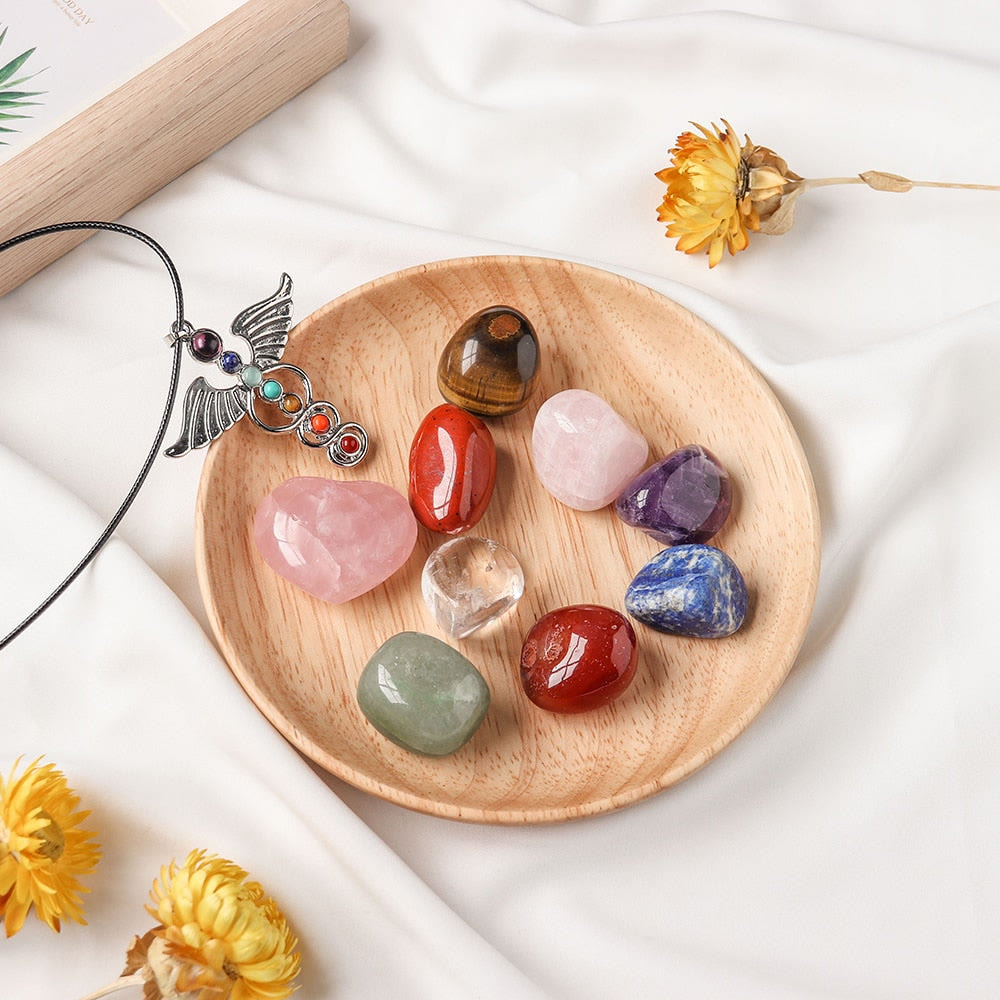 Olivenorma Natural Irregular Meditation Polished Chakra Gemstones Crystal Set - image 1