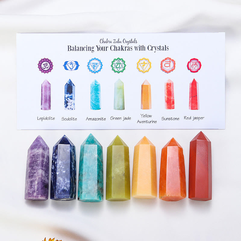Olivenorma Chakra Raw Stone Decoration Set Crystal Wands - image 1