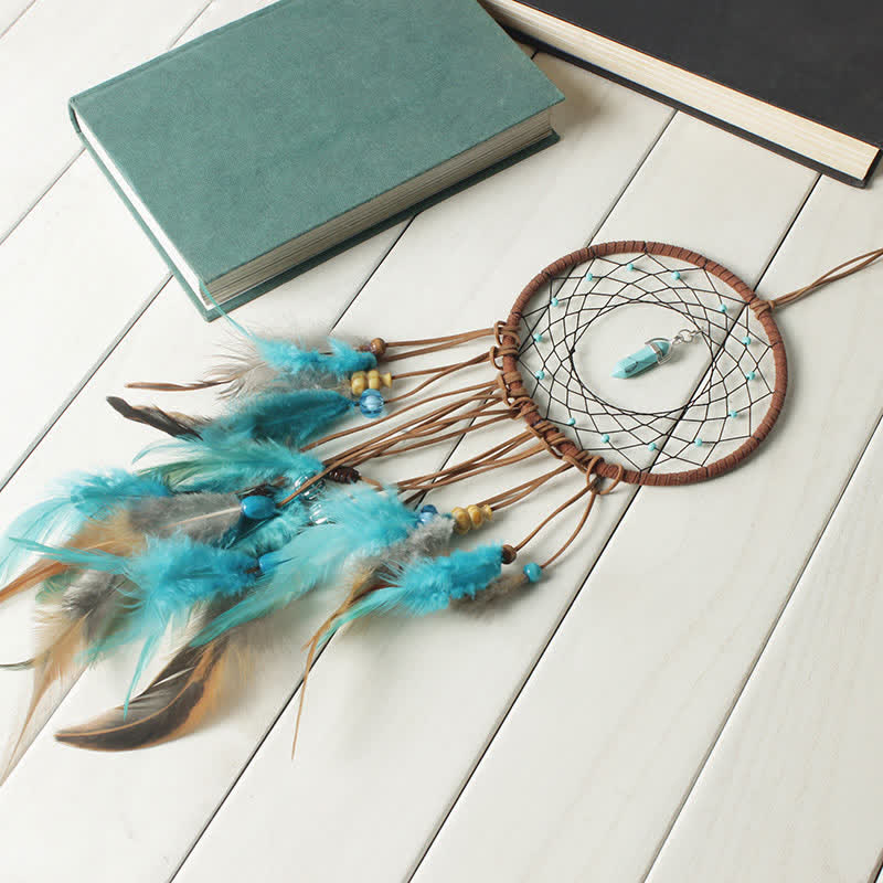 Olivenorma Amazonite Blue Crystal Dream Catcher - image 3