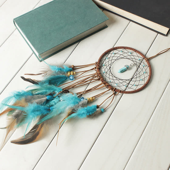 Olivenorma Amazonite Blue Crystal Dream Catcher - image 3