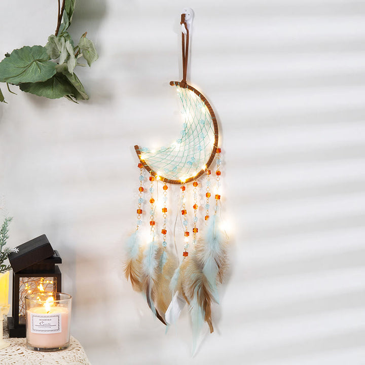 Olivenorma Blue Red Acrylic Beads Half Moon Shape Dream Catcher - image 4