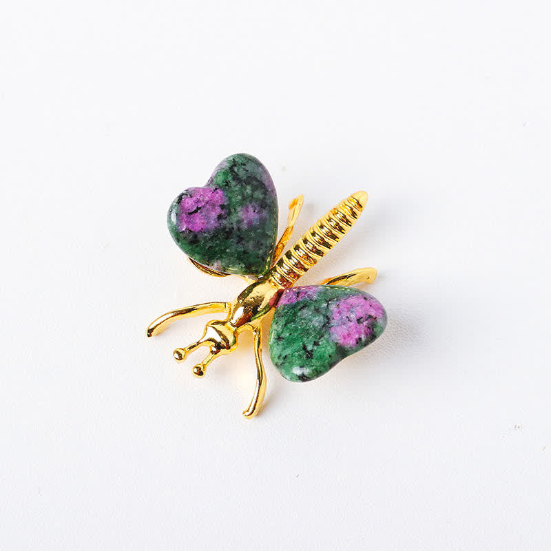 Olivenorma Natural Crystal Agate Dragonfly Gemstone Decoration - Unakite - image 13