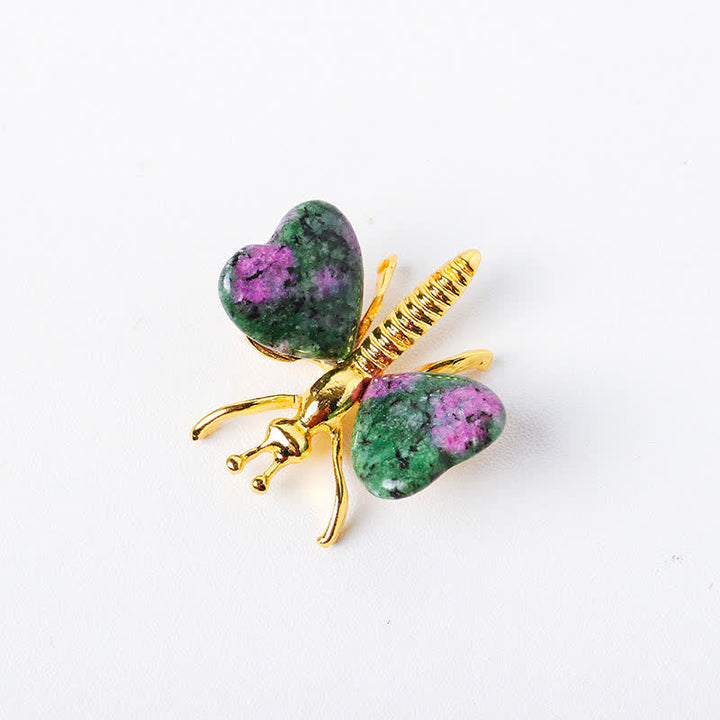 Olivenorma Natural Crystal Agate Dragonfly Gemstone Decoration - Unakite - image 13
