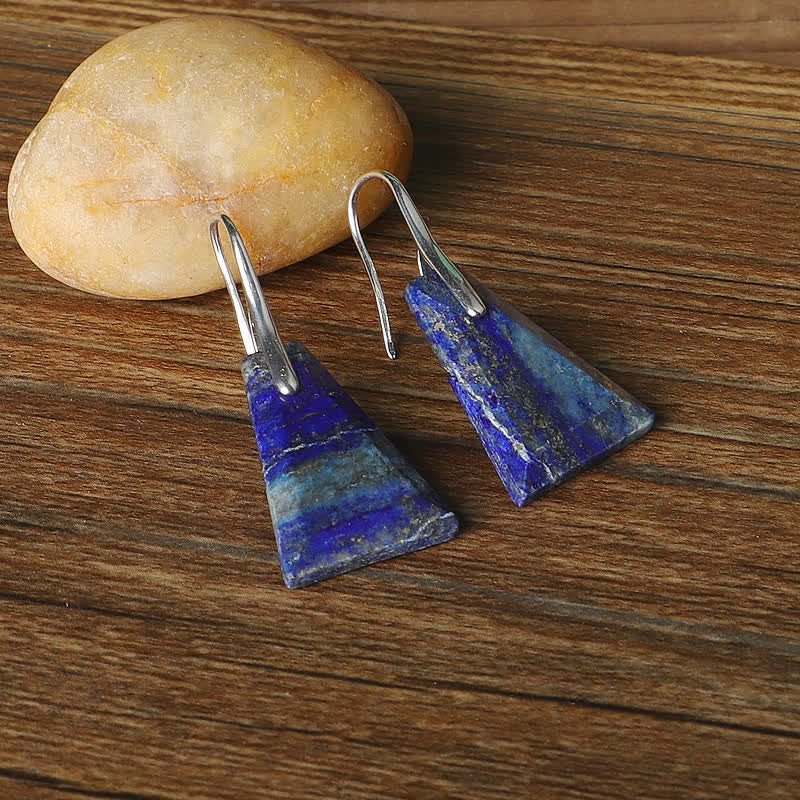 Natural Lapis Lazuli Crystal Earrings - image 2