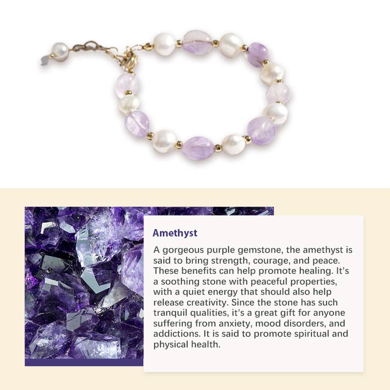 Natural Crystal Pearl Gemstone Bracelet - image 8