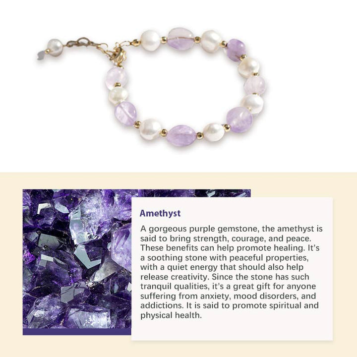 Natural Crystal Pearl Gemstone Bracelet - image 8