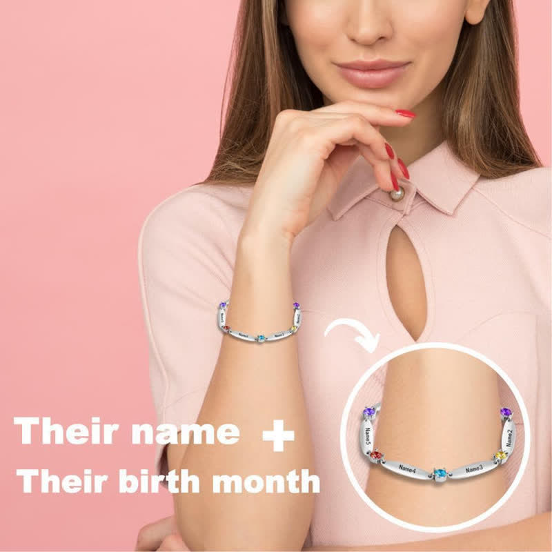 Olivenorma Family Names and Birthstones Bracelet - image 2