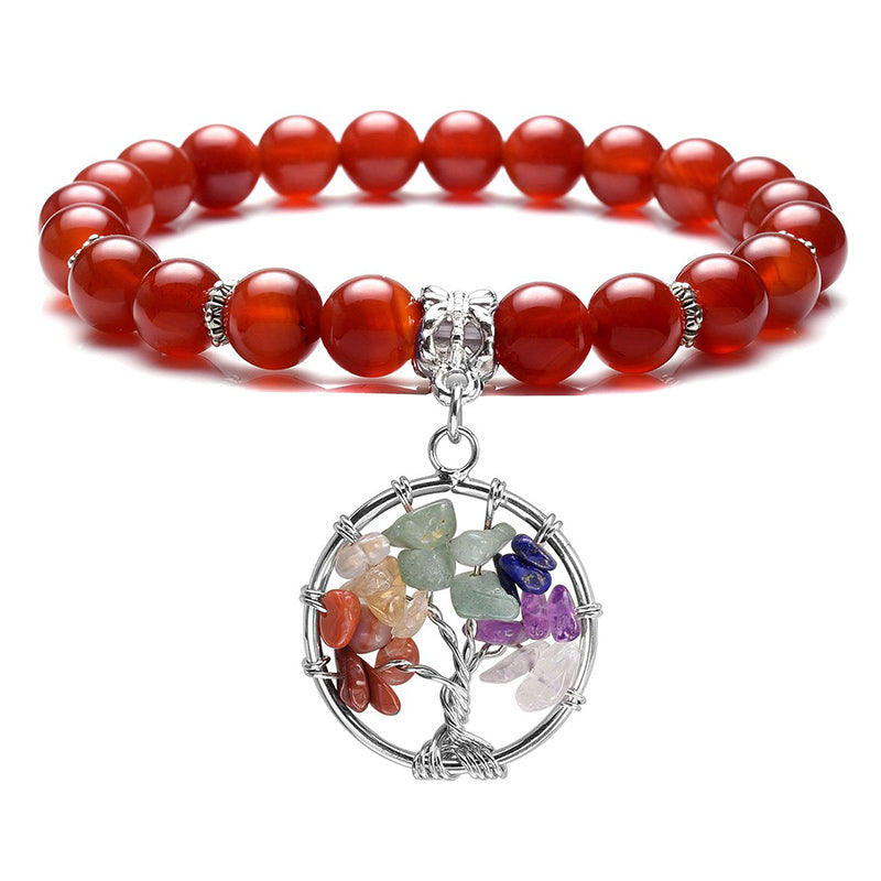 Chakra Tree Of Life Amethyst Bracelet - Red Agate - image 21