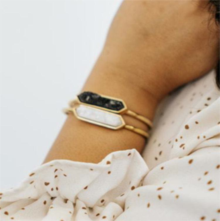 Olivenorma Natural Crystal Cluster Metal Copper Cuff Bracelet - image 17